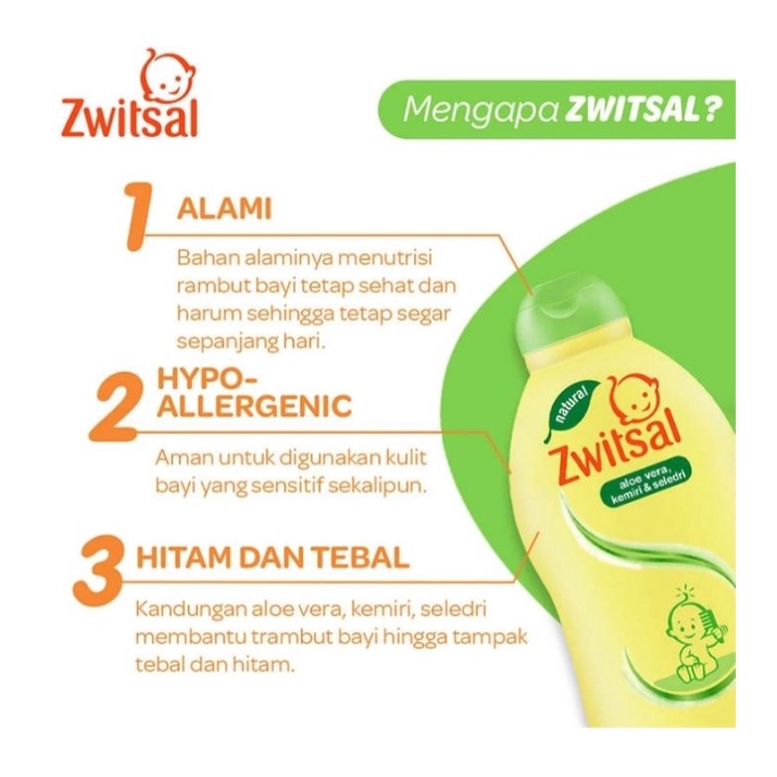 ZWITSAL Natural Baby Hair Lotion Aloe Vera, Kemiri & Seledri 100ml