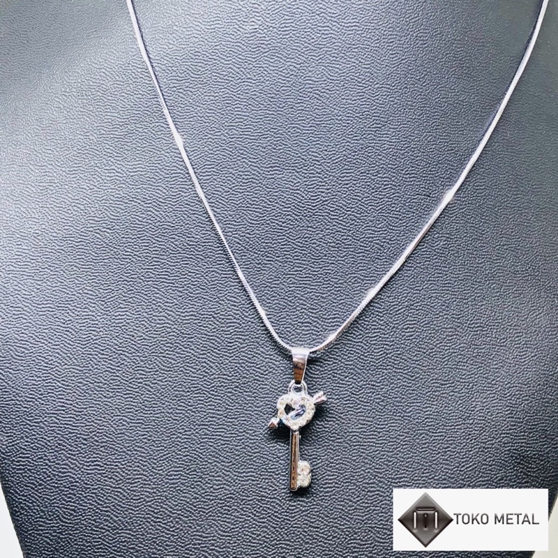 COD✔️KALUNG RHODIUM + LIONTIN MODEL TERBARU Untuk Wanita [TOKO METAL]