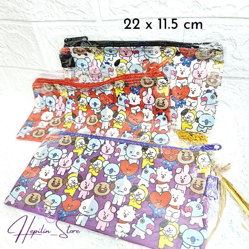 Pensil Case BT21 Lusinan Size 22 x 11.5 cm ( 12 pcs )