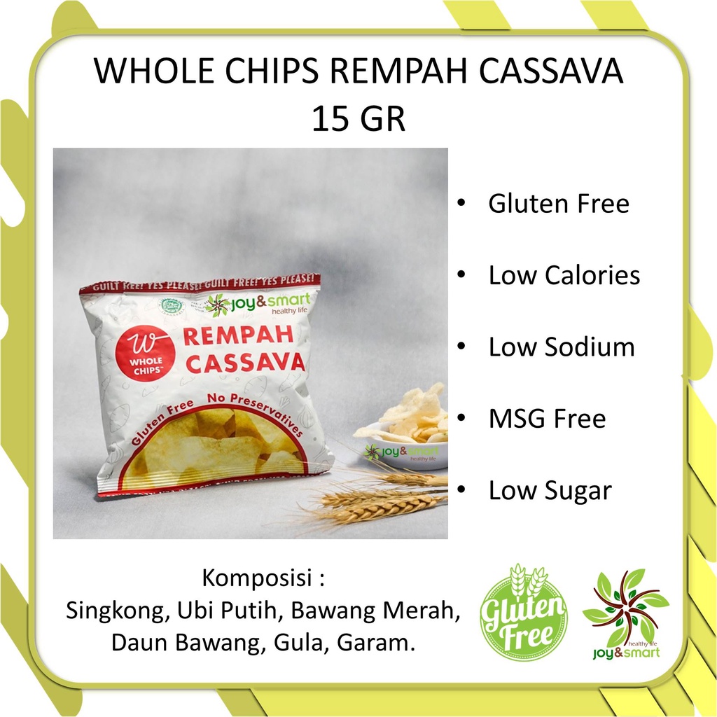 

Joy Smart Healthy Life Whole Chips Keripik Singkong Rempah Cassava 15g