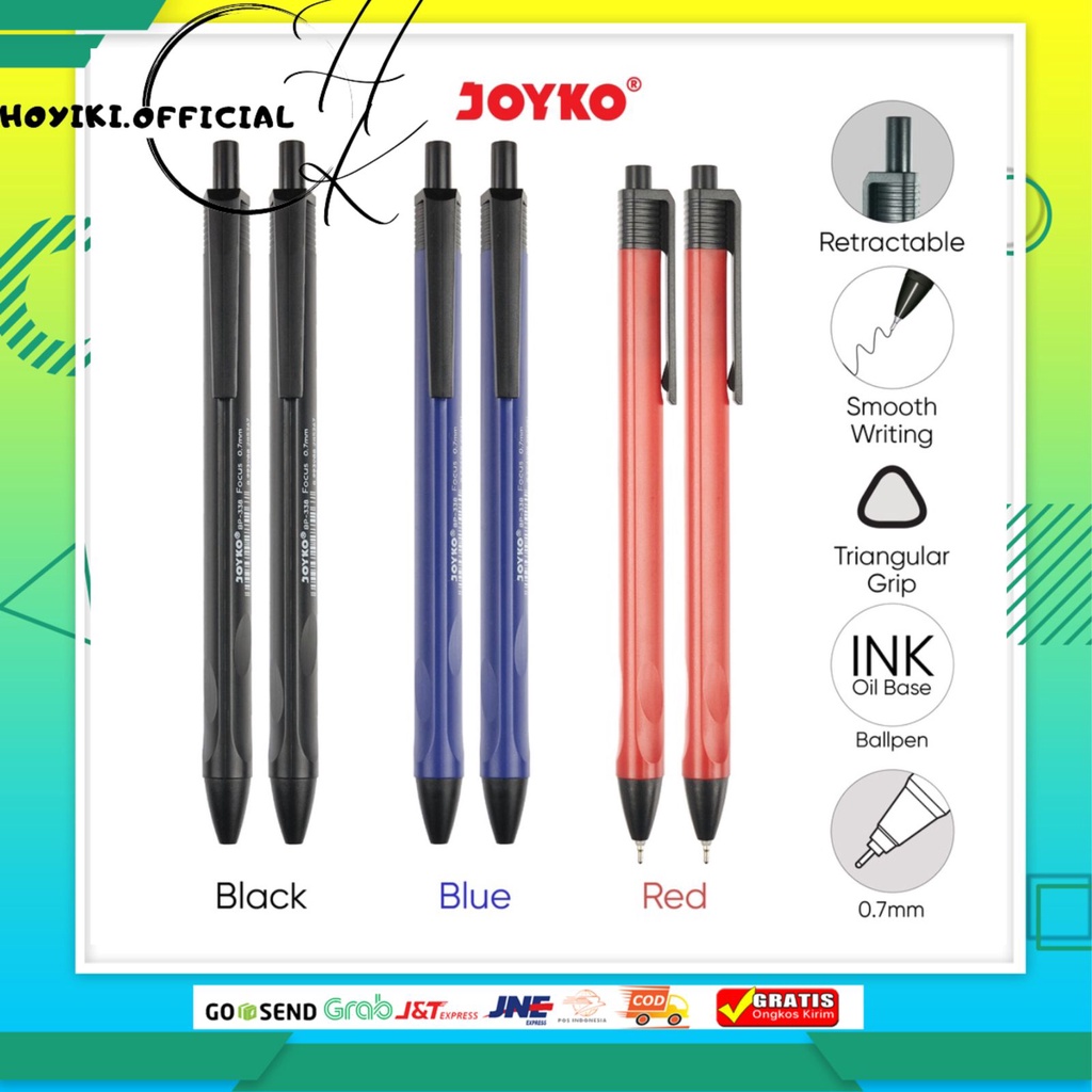 JOYKO Ball Pen Pulpen Pena Joyko BP-338 Focus 0.7 mm