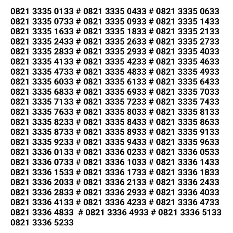 NONOR CANTIK SIMPATI TELKOMSEL 333 xxx 33