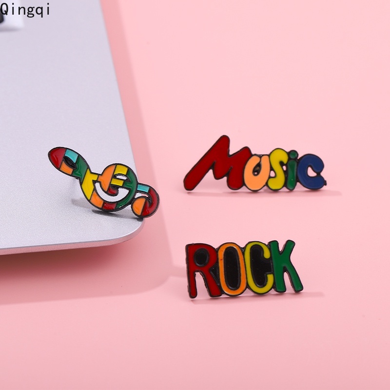 Bros Pin Enamel Bentuk Not Musik Rock Warna Pelangi Untuk Anak