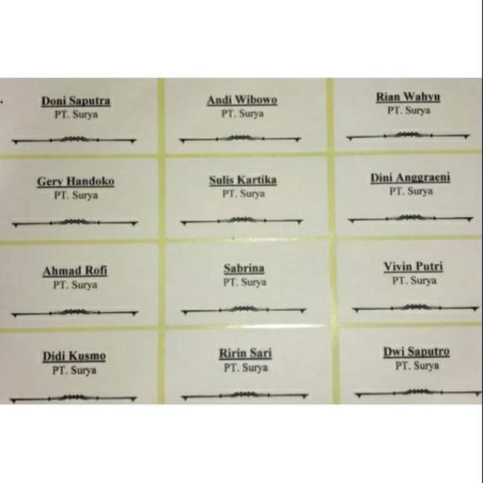 

New Cetak Label Nama Undangan Murah