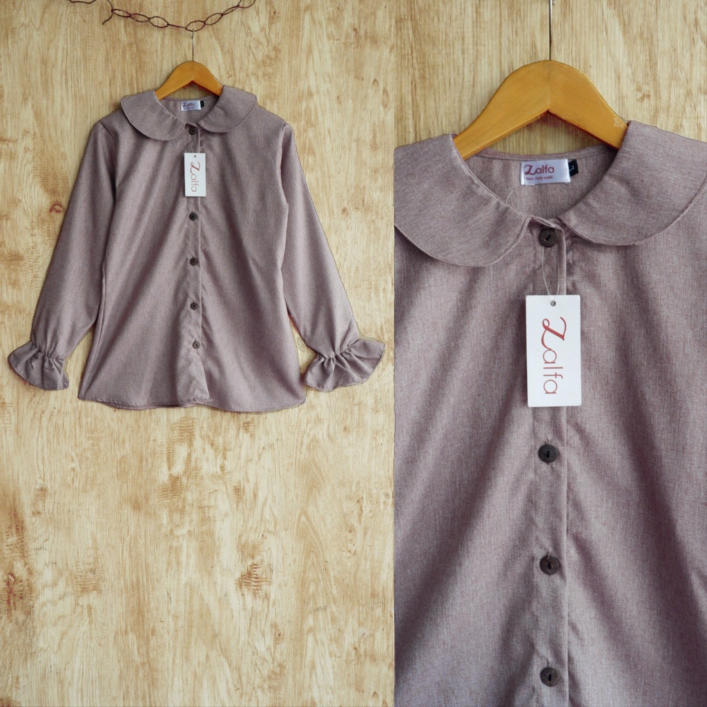 BLOUSE MEDINA by ZALFA OUTFIT / blouse wanita murah / blouse kekinian-Taupe