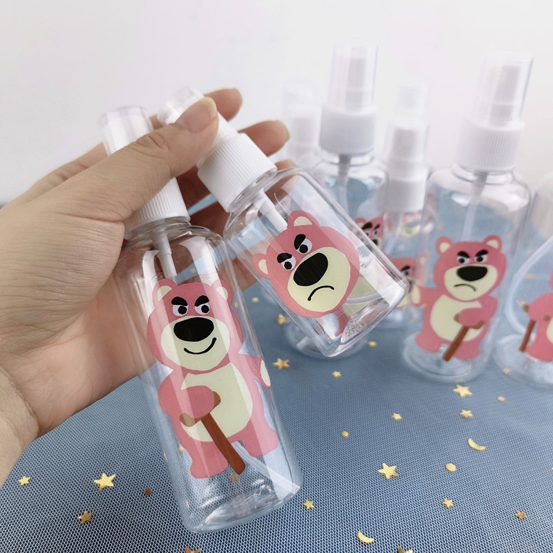 Papaozhu Botol Spray Manyo Kartun Portable 50ml 100ml Untuk Wadah Travel Kosmetik