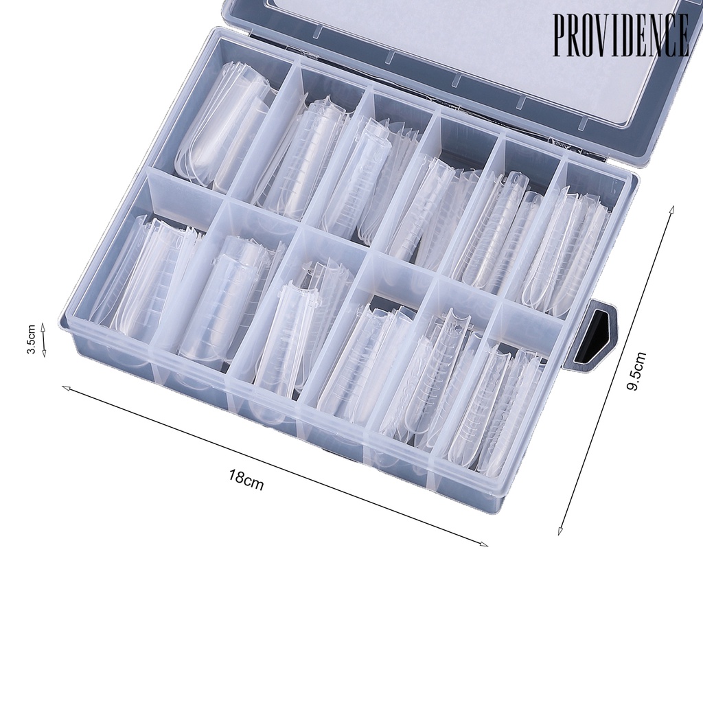 Providence 1 Kotak / 120pcs / Set Cetakan Kuku Palsu Transparan Ultra Tipis Untuk Nail Art Diy