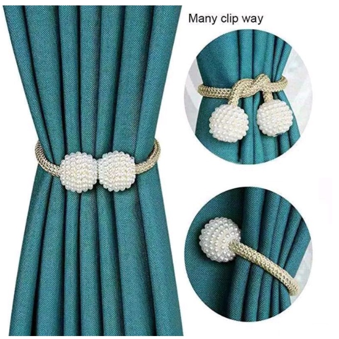 PA Tali Gorden Magnet Tirai Pengikat Gorden Pengikat Hordeng Magnet Mutiara 1 PC Pengait Hordeng Magentic Curtain Ball Dekorasi Jendela Rumah Murah Import PR100