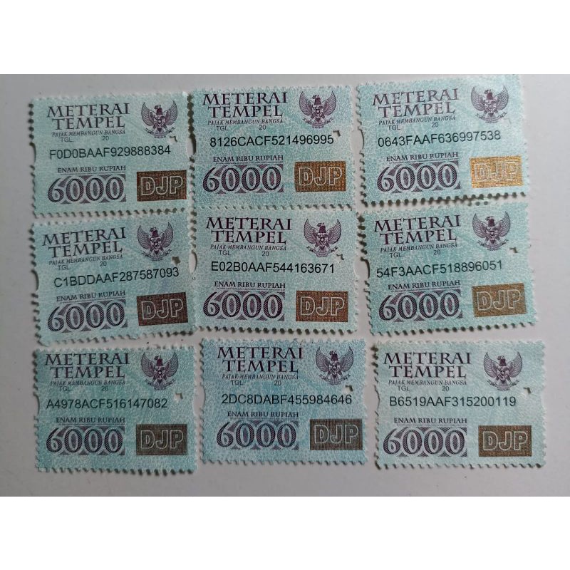 

Meterai Tempel 6000 Tahun 2009 s/d 2015 Asli (S141)