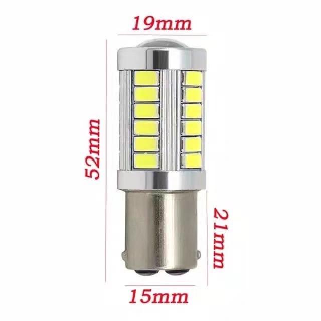 Lampu LED Bayonet Brake / Rem / Stop 1157 12VOLT W5W 5630 33 MATA Lensa Mobil Motor STR0B0 KEDIP