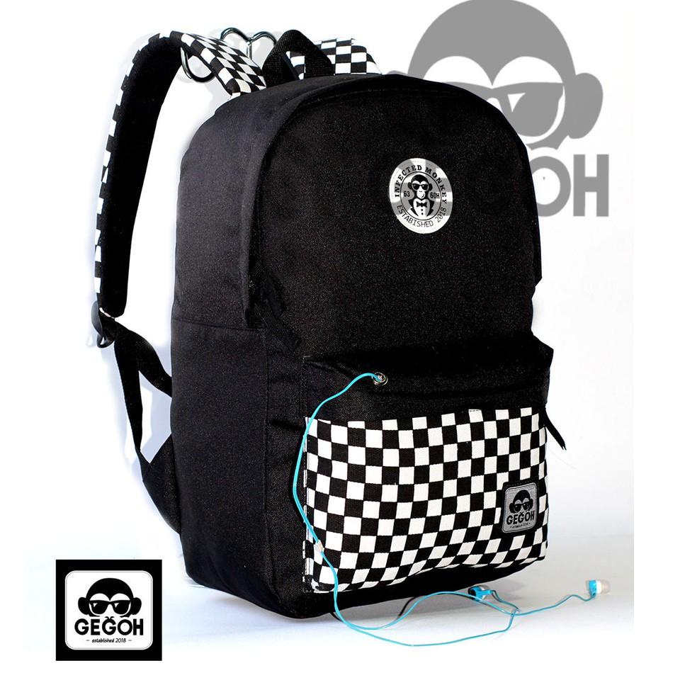 Terbukti TAS RANSEL CHEKERBOARD // TAS RANSEL CATUR KEKINIAN // TAS SEKOLAH PRIA//Tas ransel catur h