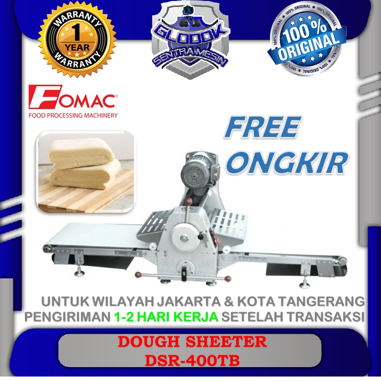 Mesin Penipis Adonan Dough Sheeter FOMAC DSR-400TB