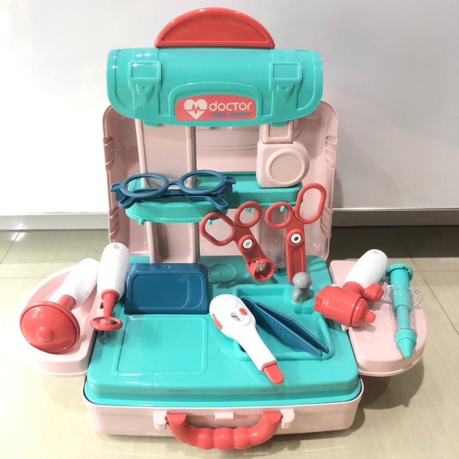 Kado Hadiah Mainan Anak Perempuan Dokter Dokteran Set 3In1 Dokter Playset 008-975 / Mainan Peralatan Dokter Set Koper Tas Pretend Play Set Family Game