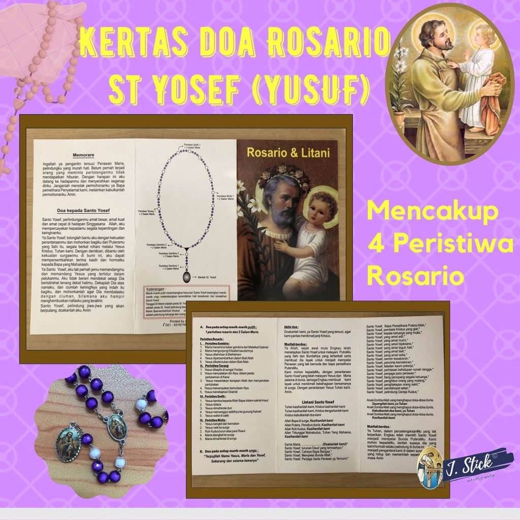 KERTAS DOA ROSARIO ST. YOSEF / YUSUF