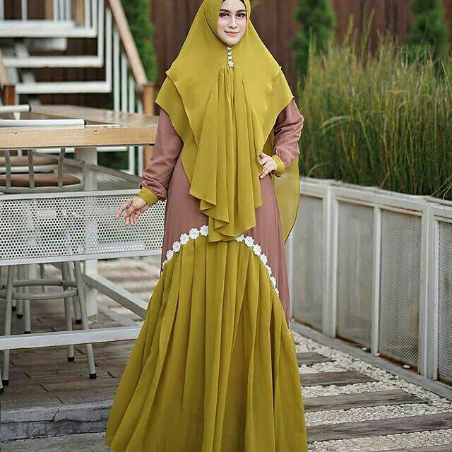 Liana Syar'i (Dress + Khimar), DRESS MUSLIM, baju wanita, baju gamis, dress, gamis, Baju gamis