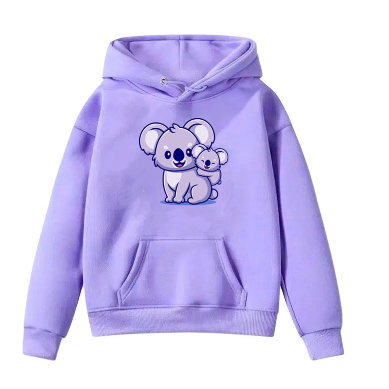 Sweater Anak Koala Hoodie Anak Fleece Usia 2 - 6 Tahun Unisex