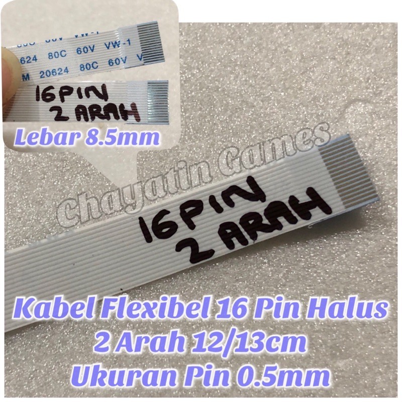 Kabel Flexibel 16 Pin Halus 2 Arah Panjang 12/13cm - Ukuran Pin 0.5mm