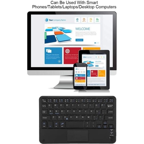 Keyboard Wireless Bluetooth 8 Inch Ultra Slim Dengan Touchpad