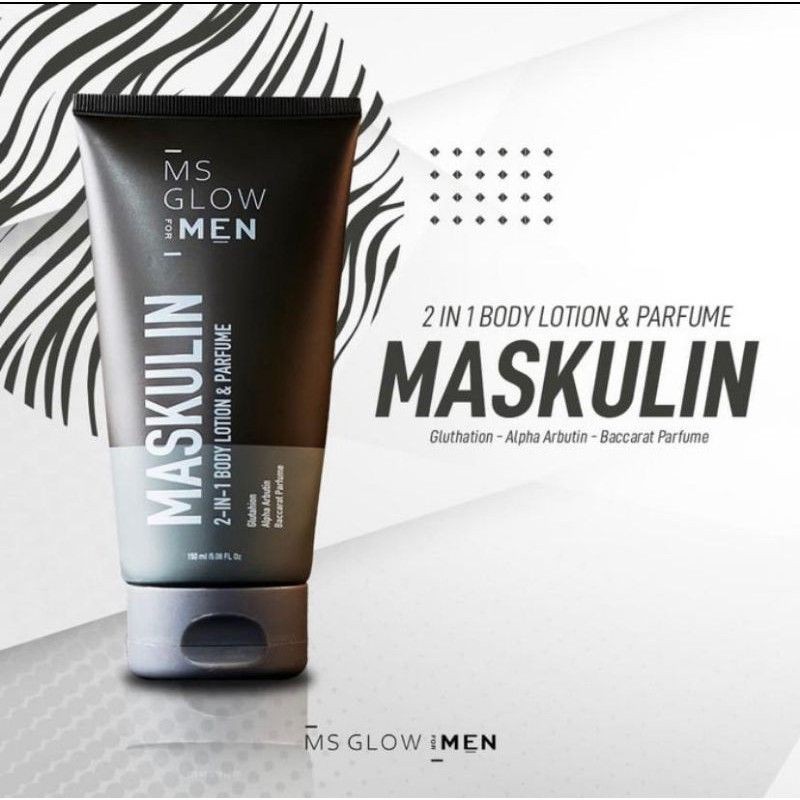 Maskulin Body Lotion &amp; Parfume Ms Glow For Men All Skin Ms Glow Men Whitening