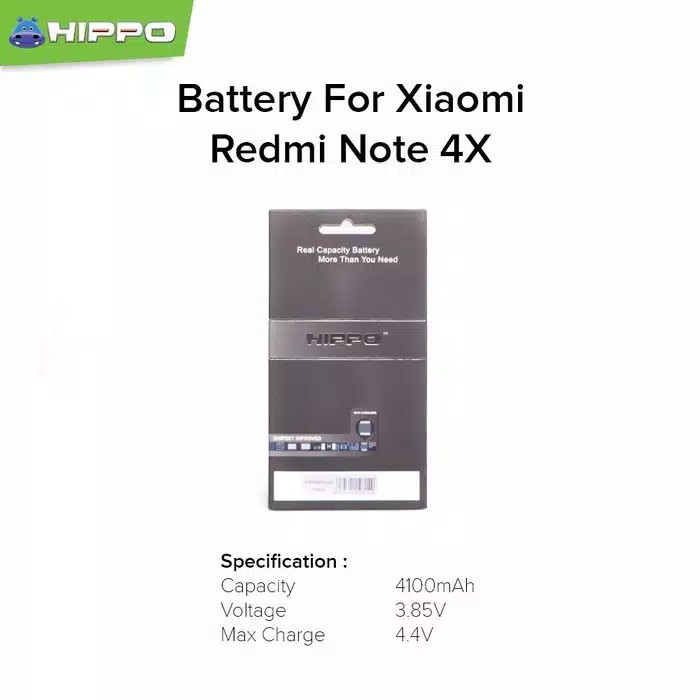 Hippo Baterai Xiaomi Redmi Note 4X Snapdragon BN43 4100mAh Dobel IC Note Batre 4x Garansi Resmi