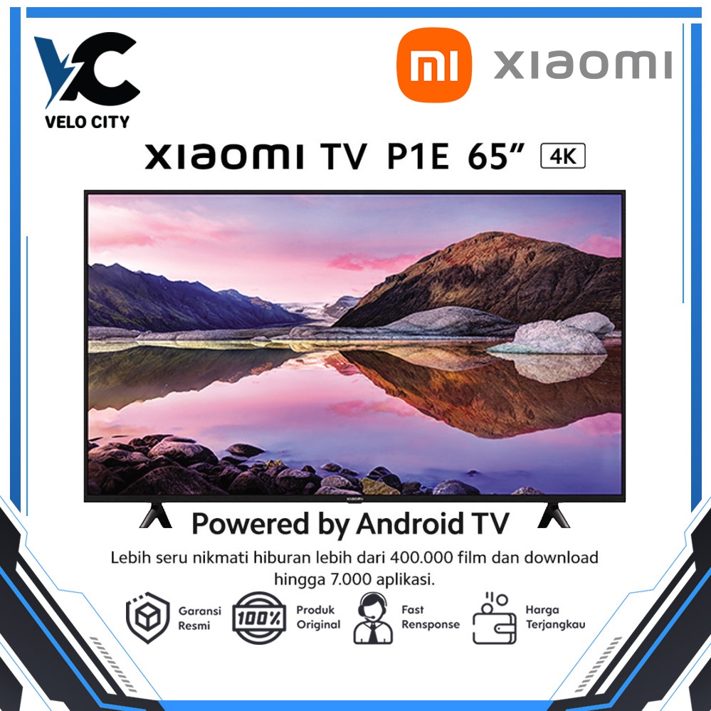 Xiaomi Mi TV P1E P1 E P 1E 65 Inch 4K UHD Dolby Vision HDR 10 Smart TV Garansi Resmi