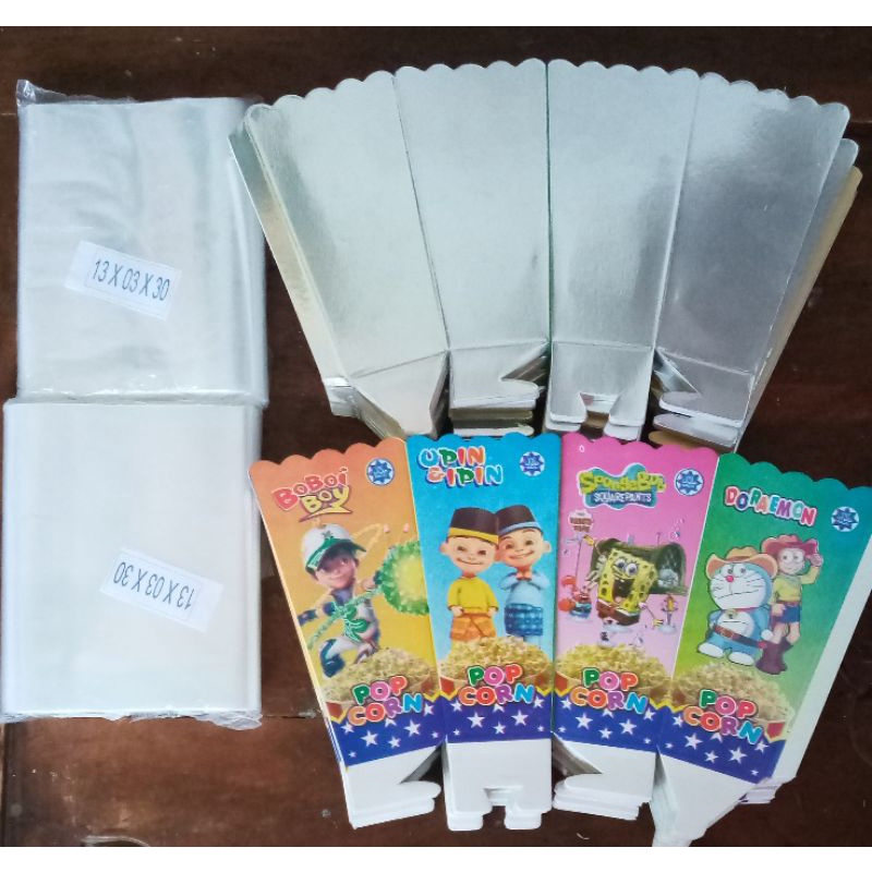 

Kertas Popcorn 12x6+Plastik