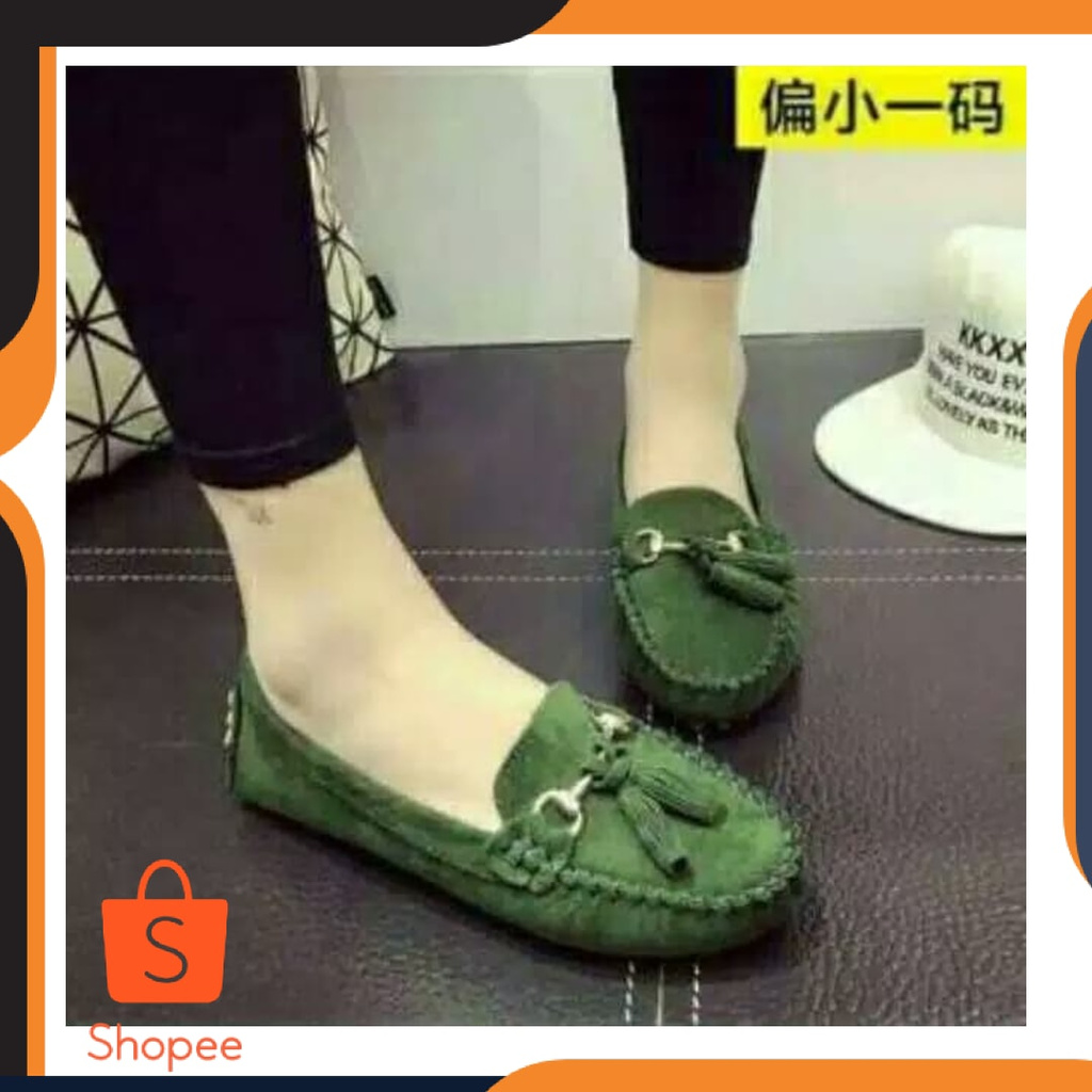 TERBARU PROMO - Flatshoes Rajut Wanita Sepatu Sandal Kasual Cewek Rumbai Rajut Murah