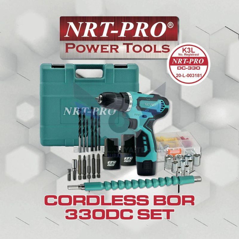 bor baterai nrt pro dc330 set // cordless drill nrt pro 330set