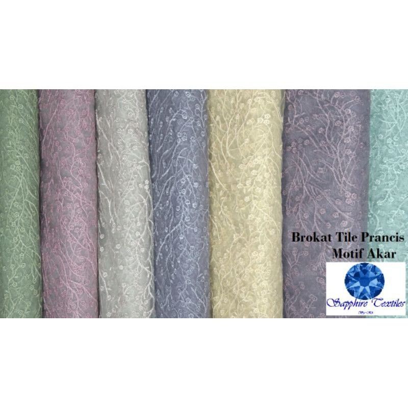 1 Meter Kain kebaya Brukat Premium Jakarta Model Akar, India(I), Islamic(IS), Etniss(E) Murah Model /Tile Prancis High Quality