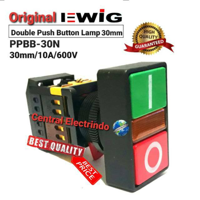 Double Push Buttton EWIG PPBB-30N 30mm 10A 600V.
