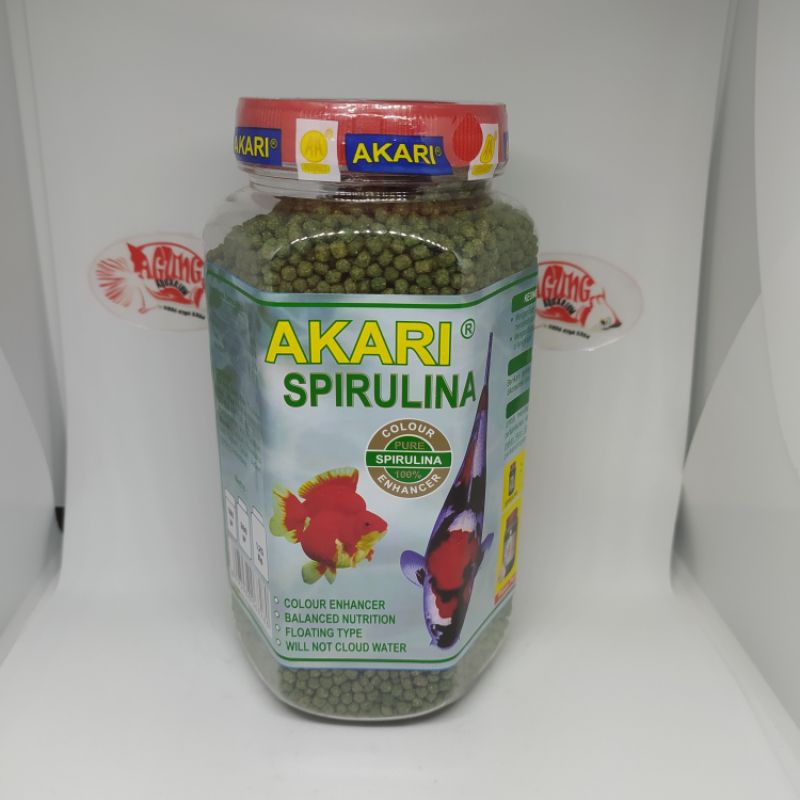 Makanan ikan AKARI SPIRULINA 300gr pakan ikan koi koki