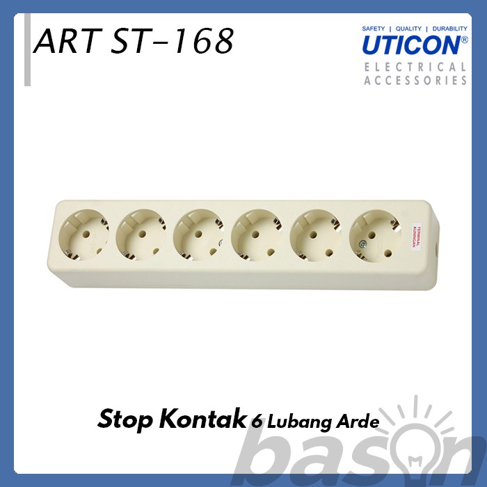 UTICON ST168 Stop Kontak 6 Lubang - TANPA KABEL