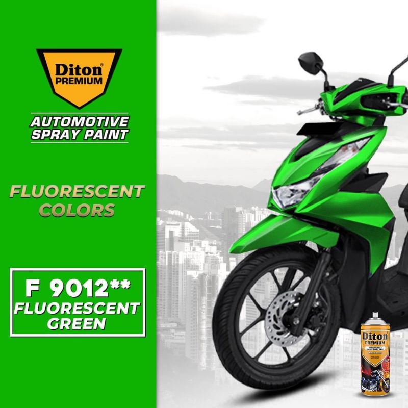 DITON PREMIUM 9012 FLOURESCENT GREEN LANTERN CAT SEMPROT SPRAY PAINT WARNA HIJAU STABILO tahan bensi