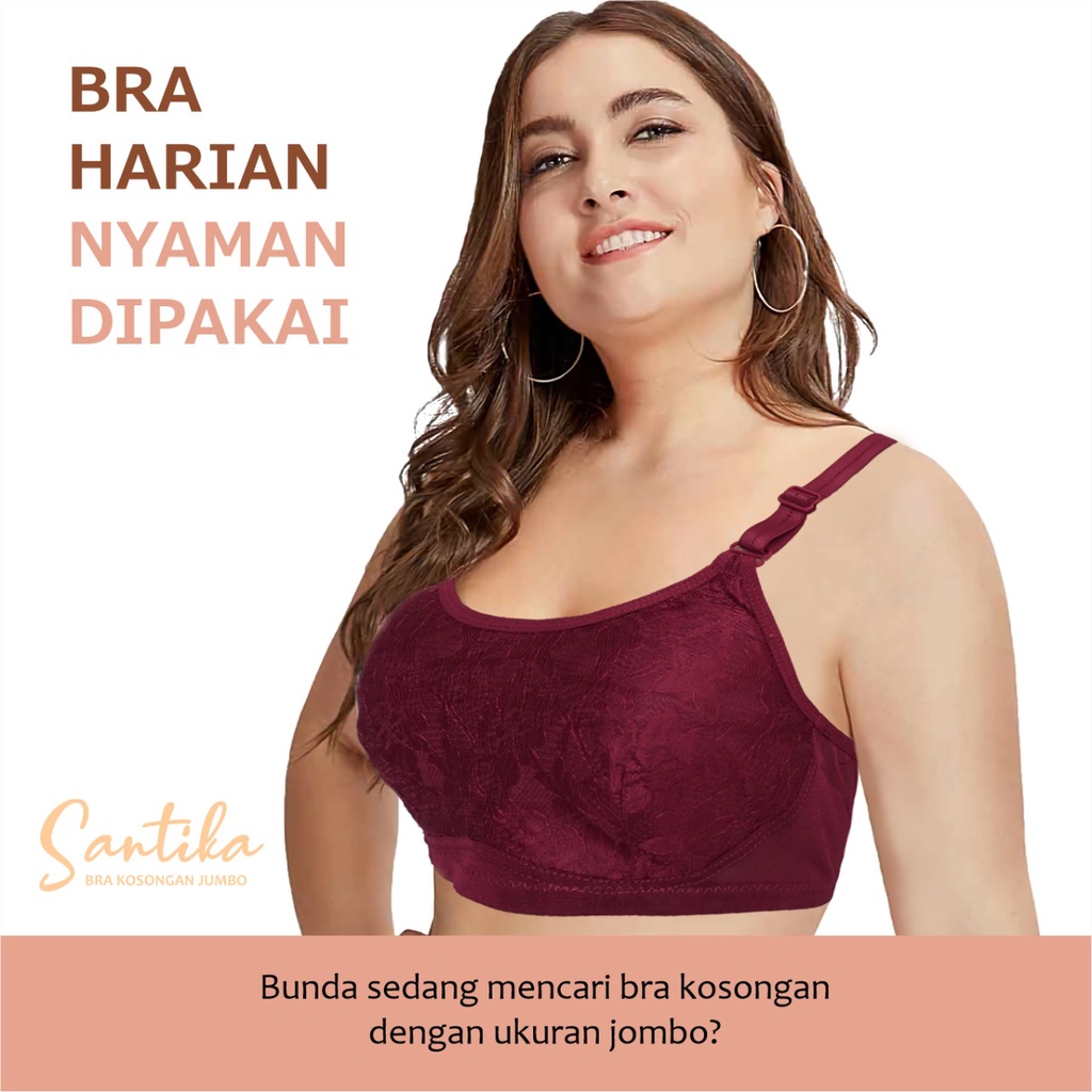 wearly.id-SANTIKA BRA JUMBO 2 pcs ( PREMIUM DAILY BIG BRA) SEXY BRA TANPA BUSA DAN TANPA KAWAT