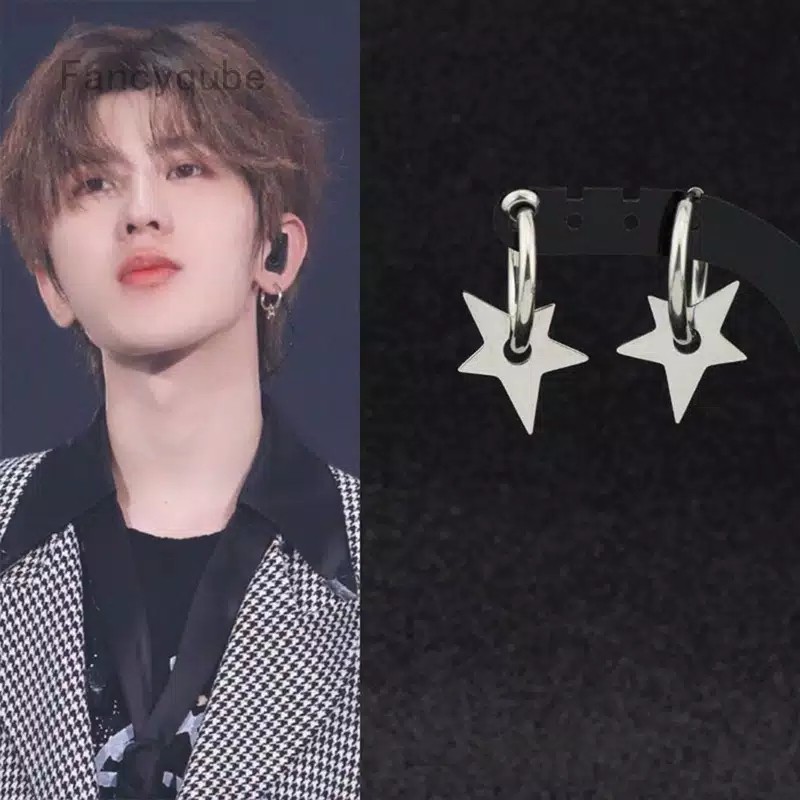 EE0480 - Anting JEPIT Tanpa Tindik Pria Wanita Kpop Korea BTS EXO GOT7