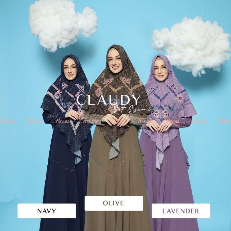 [RAYNA HIJAB SYARI] GAMIS SYARI TERBARU / DRESS SET PRINTING " CLAUDY SET " BY RAYNA HIJAB
