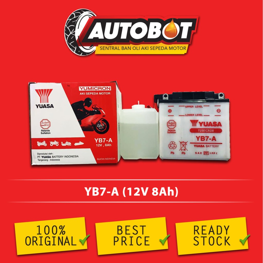 AKI MOTOR SUZUKI THUNDER 125/ AKI YUASA YB7A /AKI BASAH YB7-A