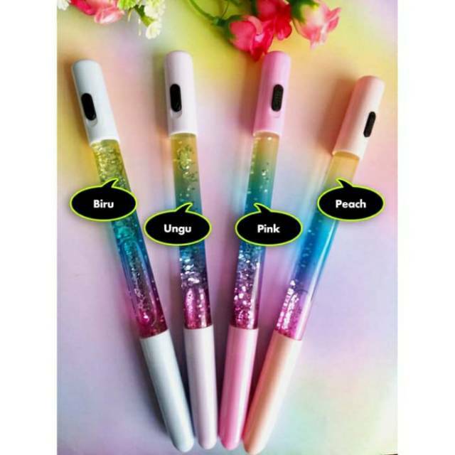 

Pulpen Gel Lampu dengan Gliter Warna-warni