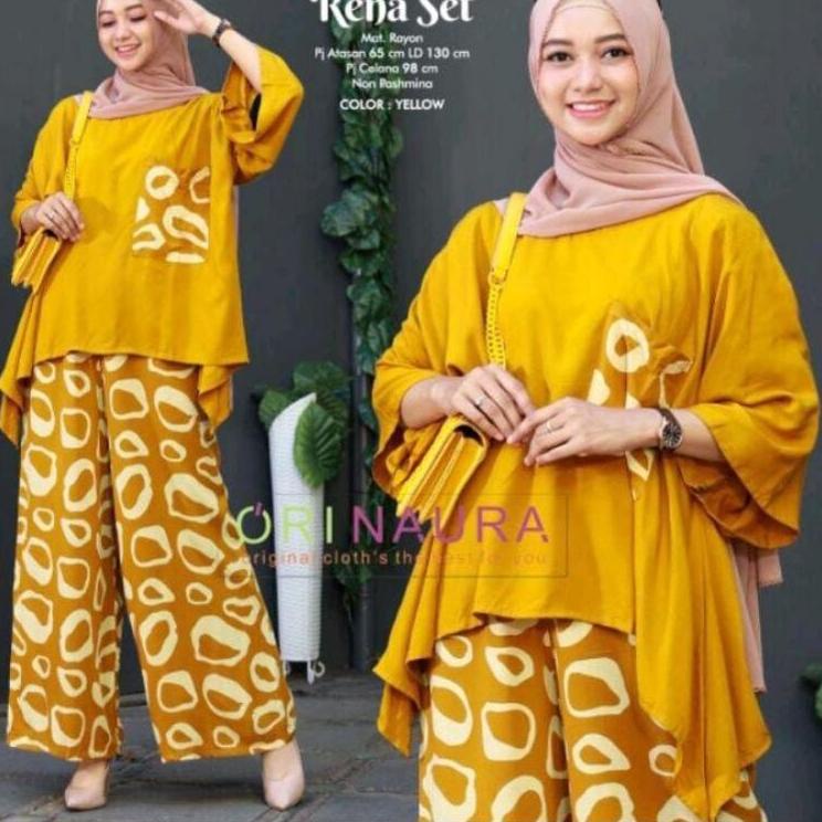 Produk Murah Rena Set Waka Shibori Kantong Oneset Renata Cp Oversize Jumbo Setelan Rayon Saku