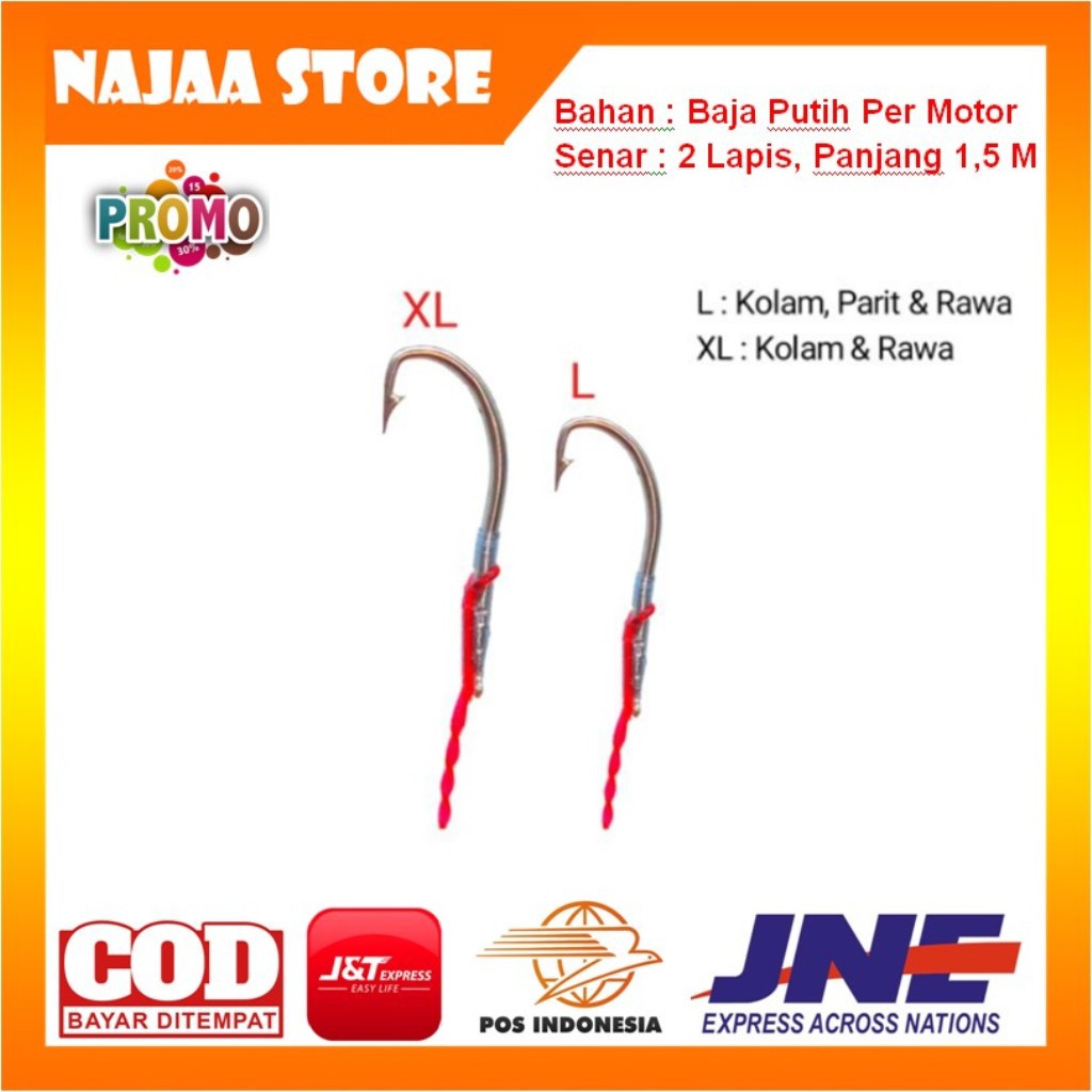 Promo Urek Belut, Kail Belut, Pancing Belut, Alat Pancing Belut, Kail Pancing Belut Urek U: L & XL