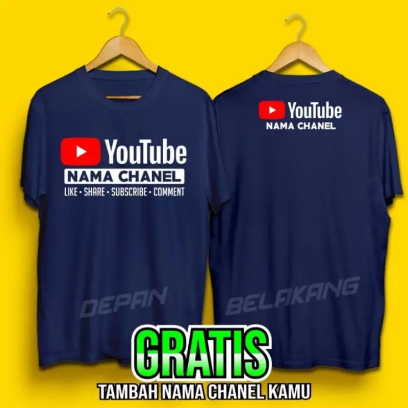 Kaos Pria Murah Kaos Pria Distro Kaos Distro Murah Kaos Pria Keren KAOS  YOUTUBE + REQ NAMA CHANNEL