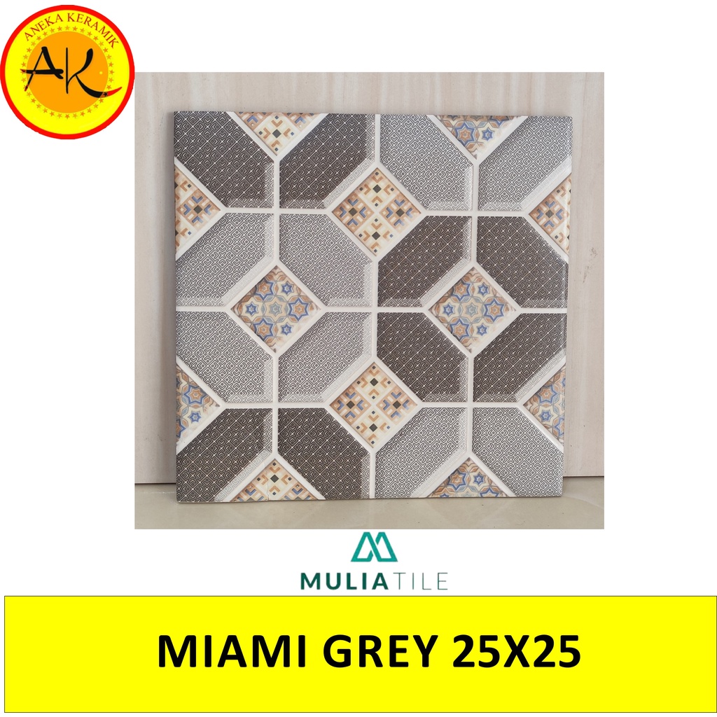 Keramik Lantai Kasar Kamar Mandi Motif Timbul 25x25 Miami Grey