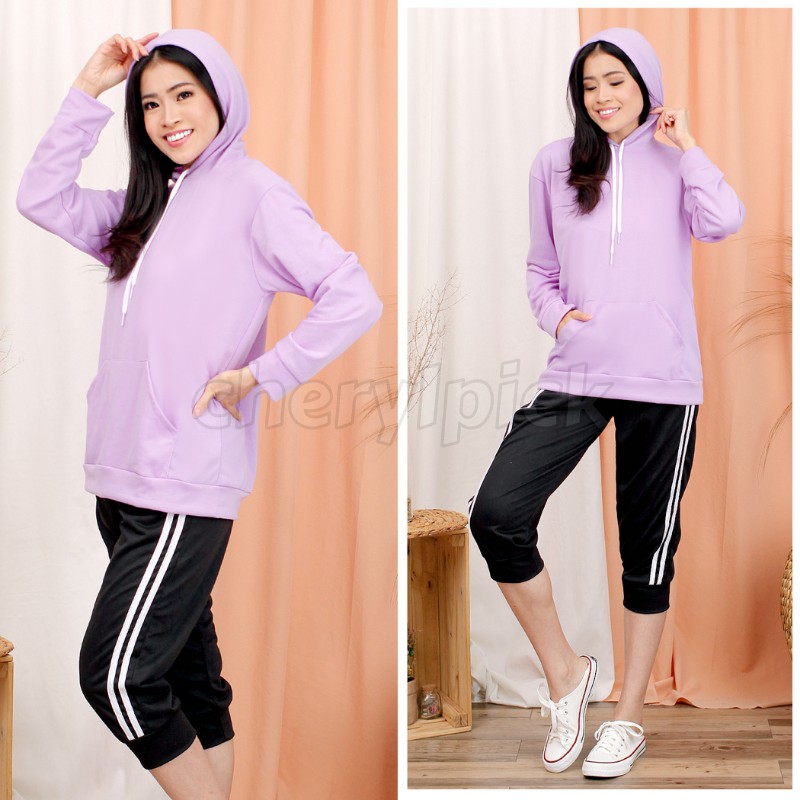 CHERYLPICK Celana Jogger Sweatpant Training 3/4 Wanita untuk Olahraga