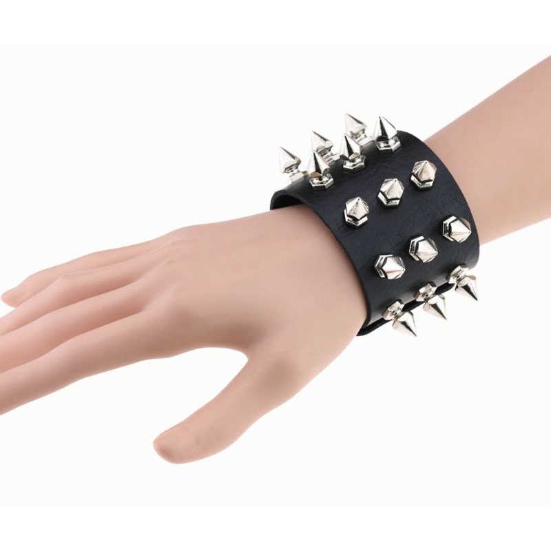 gelang duri bangle kulit punk fashion