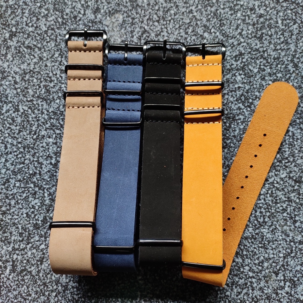 Strap NATO zulu Leather Tali jam tangan nato kulit Asli Handmade