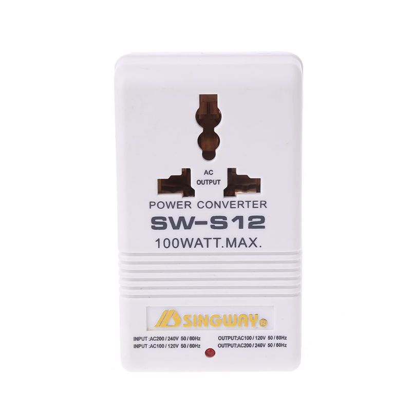 Btsg Konverter Tegangan 100W 110V/120V Ke 220V/240V Step-Up &amp; Down Voltage Converter Transformer Standard Plug Travel Adapt
