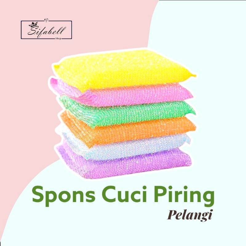 Spons Cuci Piring Sponge Warna Warni Spon Pelangi