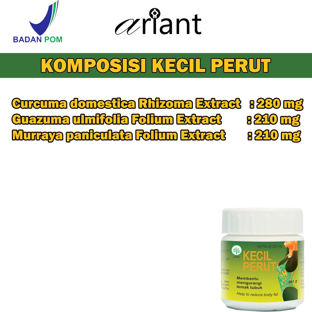 Obat Pelangsing Badan Ampuh Kapsul Susut Perut Herbal Pil Jamu Pelakor Minuman BPOM