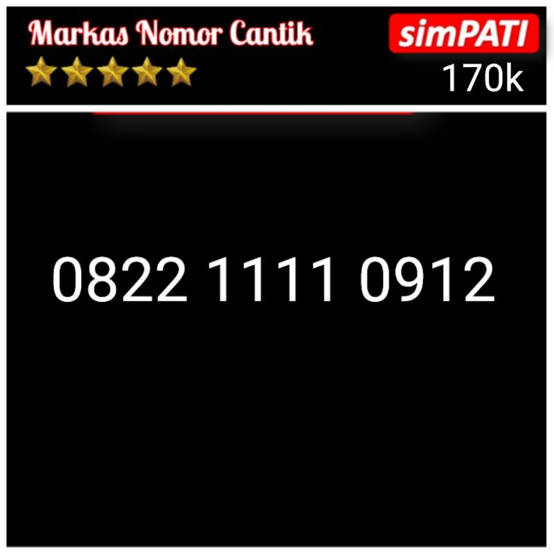kartu perdana nomor cantik simpati seri kwartet 1111 0912 sxm12