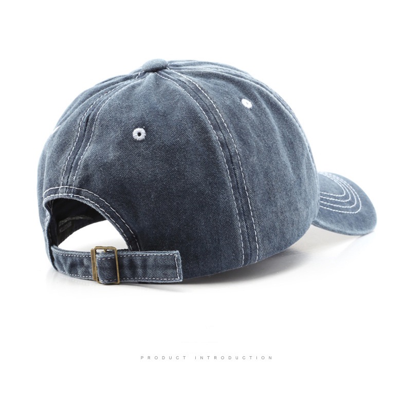 HATSAVENUE-226 Topi Baseball Musim Panas Outdoor Model Wash Denim Original Bordir Rock Show